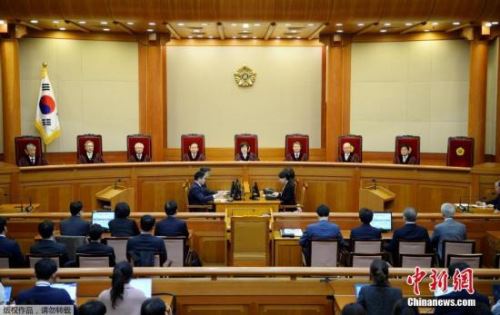  韩国总统弹劾案庭审现场